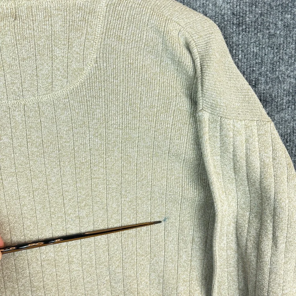 VTG Dockers Rib Knit V-Neck Sweater XL Tan Academia Normcore